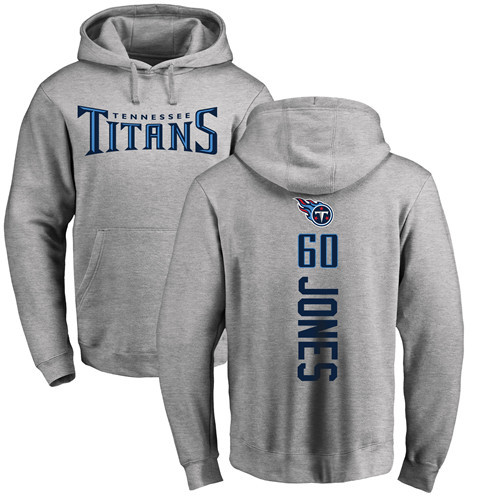 Tennessee Titans Men Ash Ben Jones Backer NFL Football #60 Pullover Hoodie Sweatshirts